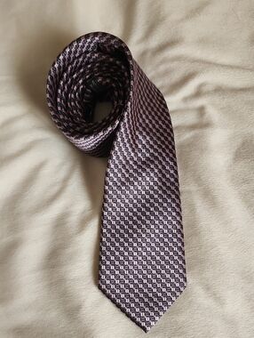 Viterelli Tie Lavender and Slate Grey Micro-Patterned